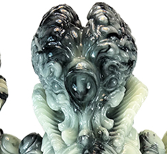 Alien Xam (2.0) Glow in Dark Marbled Black sofubi Komoda...